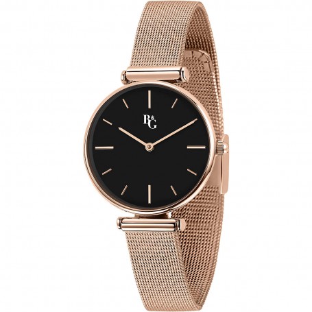 CHIC 34 MM 2H BLACK DIAL MESH BR RG