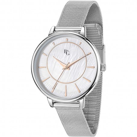 SOLEIL 36MM 3H WHITE MOP DIAL SS MESH