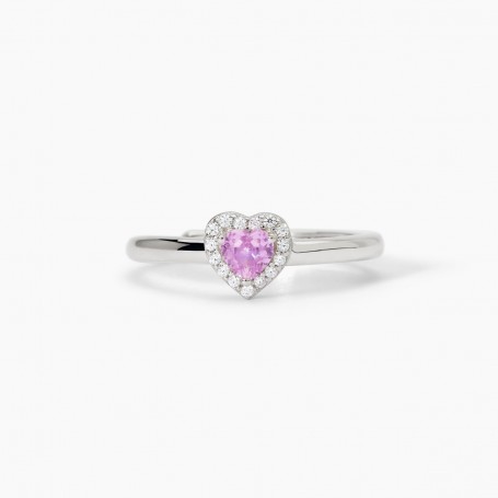 CUORE ZIRCONE ROSA